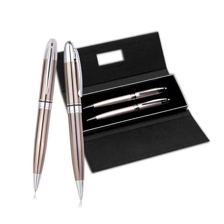 Conjunto de caneta e lapiseira em metal personalizado