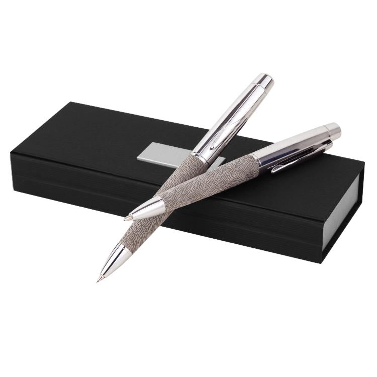 Conjunto de caneta e lapiseira em metal personalizado