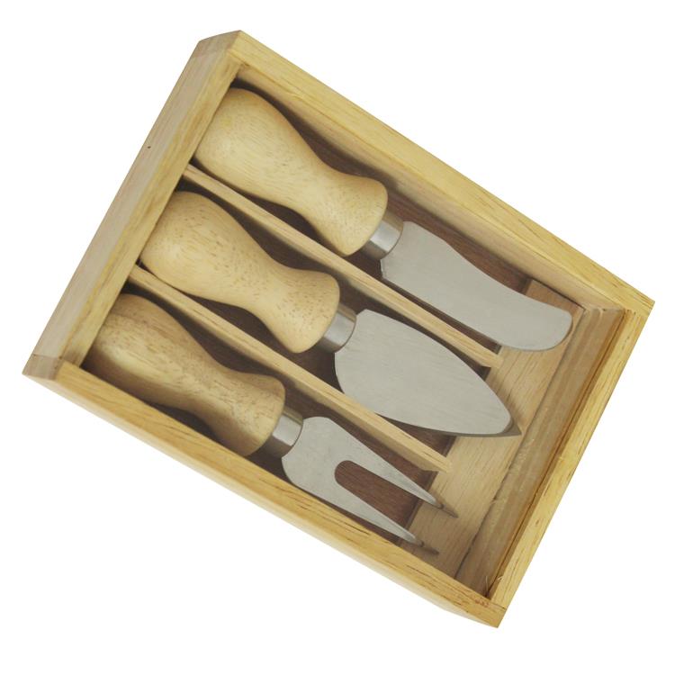 Kit queijo em madeira com 3 peças personalizado