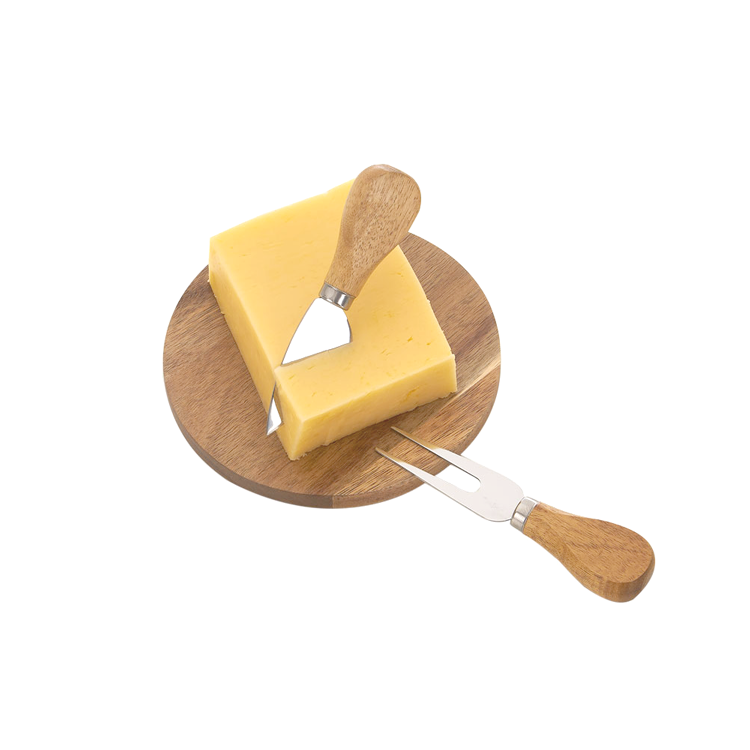 Kit queijo em madeira com 3 peças personalizado