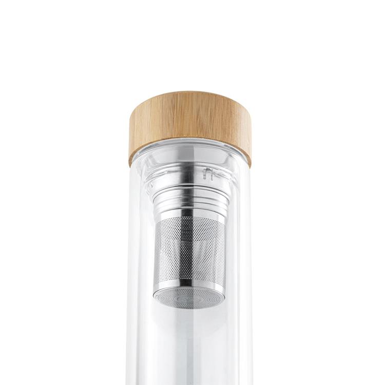 Garrafa de vidro personalizada com infusor 490ml