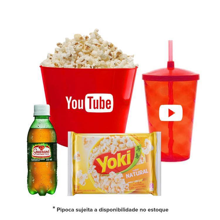 Kit Pipoca personalizado com balde, copo, pipoca e Guaraná