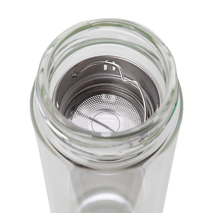 Garrafa de vidro personalizada com infusor e 360ml