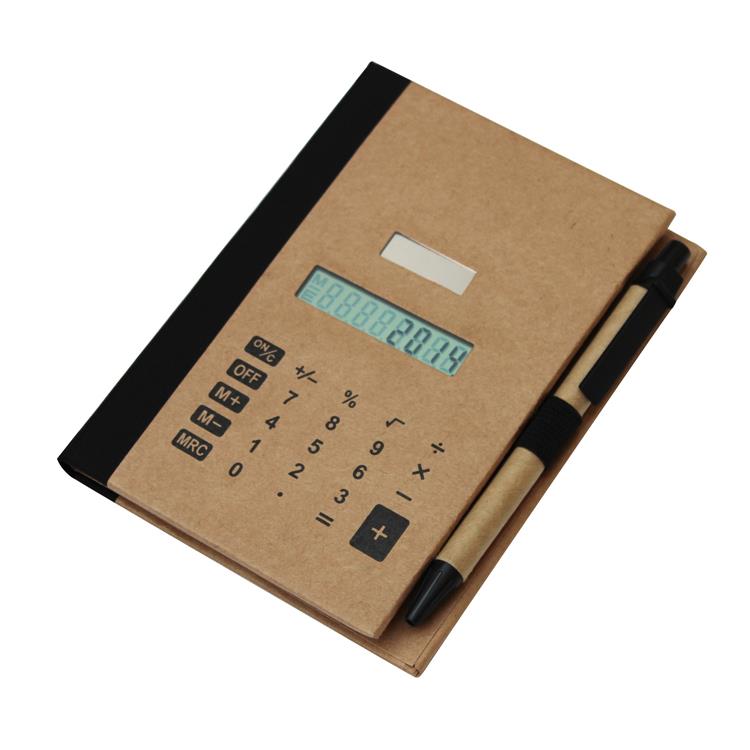Porta-recado calculadora solar com caneta personalizado