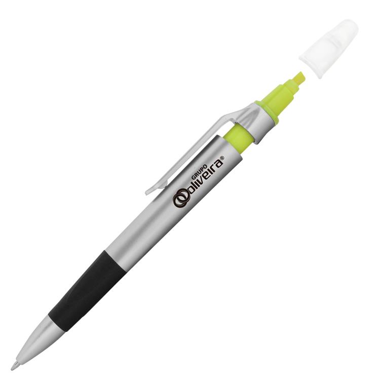 Caneta plástica marca texto personalizada - CD003