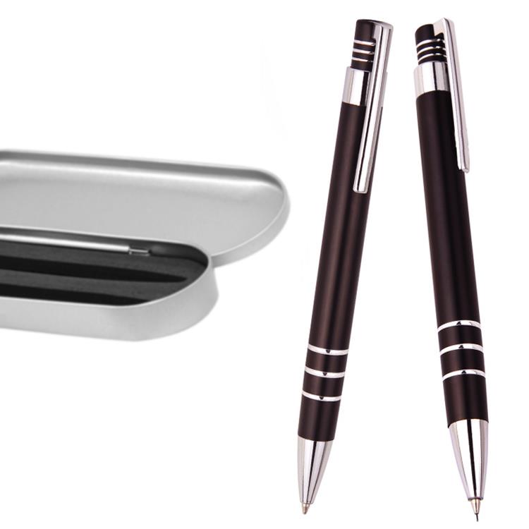 Conjunto de caneta e lapiseira em alumínio personalizado - CJC030