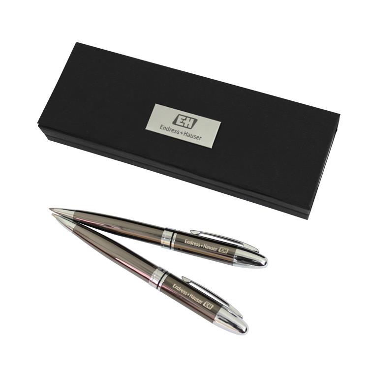 Conjunto de caneta e lapiseira em metal personalizado - CJC034
