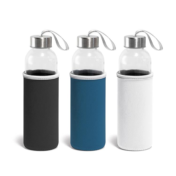 Squeeze em aço inox e vidro personalizado - S056