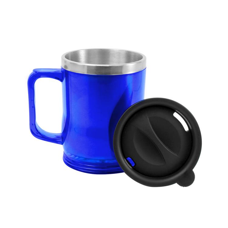 Caneca 450ml inox e resina translúcida personalizada - C005