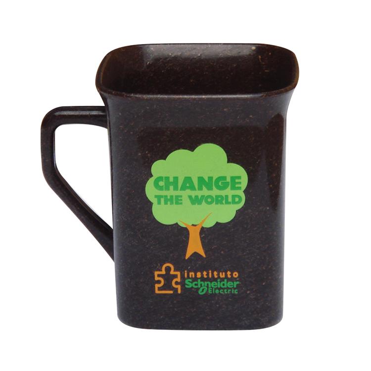 Caneca reciclada ecológica quadrada personalizada