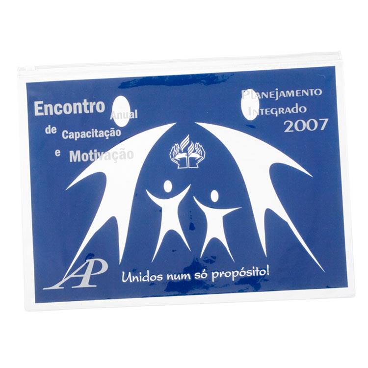 Pasta envelope em PVC Cristal personalizado