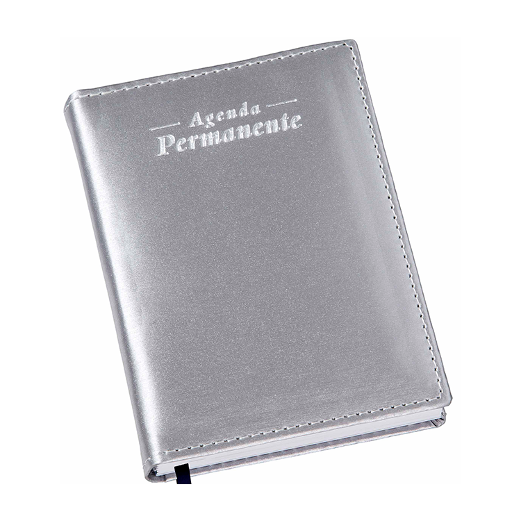 Agenda compacta metalizada lisa personalizada