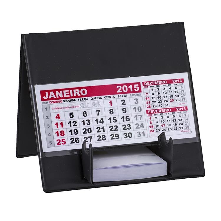 Calendário de mesa com suporte para rascunho e caneta personalizado