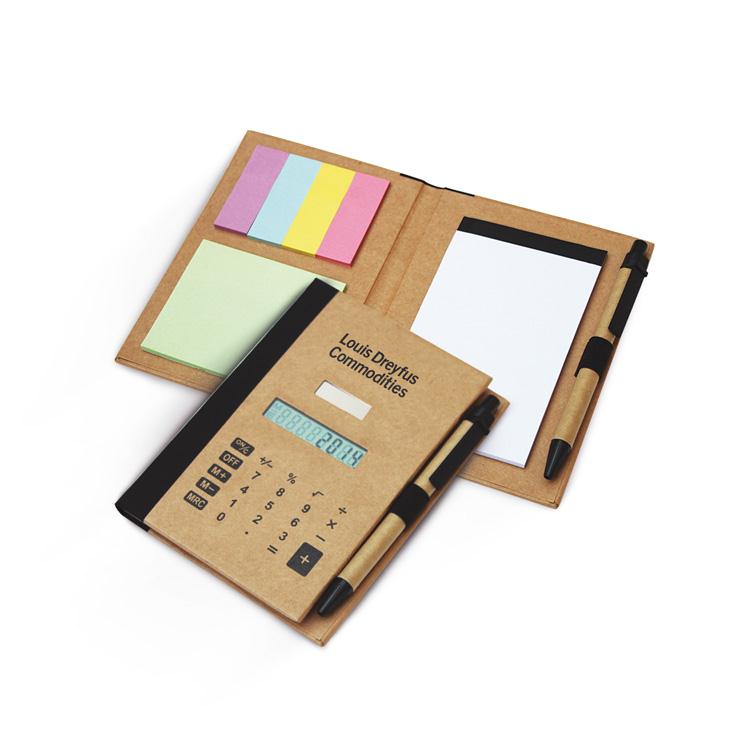 Porta-recado calculadora solar com caneta personalizado - PRC002