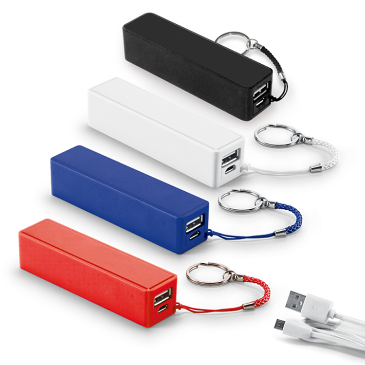 Carregador Portátil / Power bank com cordão e argola personalizado