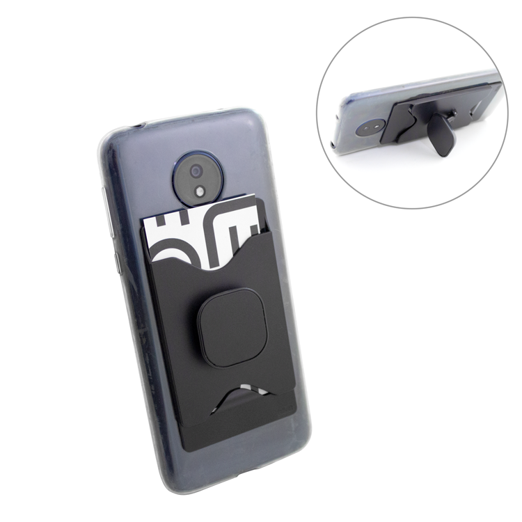 Porta-cartão com suporte para celular personalizado - INF010