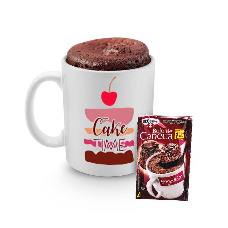 Kit Caneca com mistura para Bolo sabor Brigadeiro personalizado - KIT031