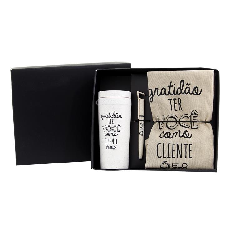 Kit copo, caneta e ecobag personalizado