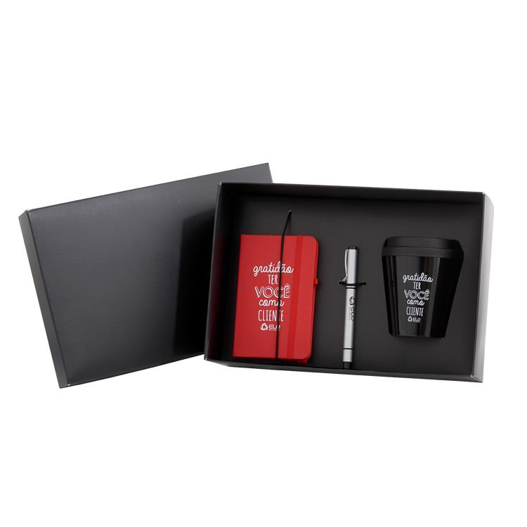 Kit caderno, copo e caneta personalizado