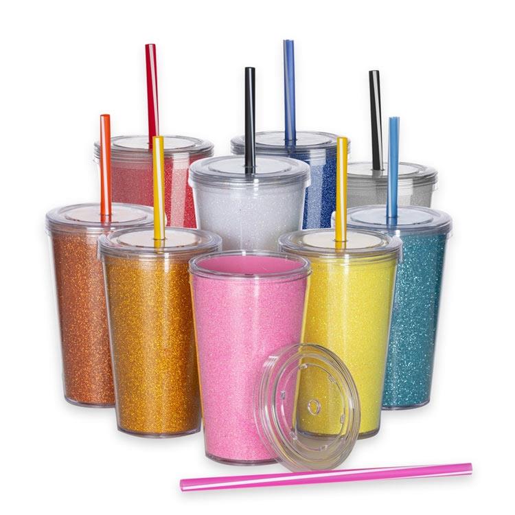 Copo de Ps Cristal com Canudo Personalizado