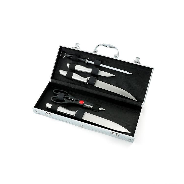 Kit churrasco c/ 5 peças na maleta personalizado