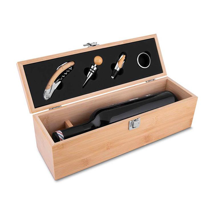 Kit Vinho personalizado em bambu com interior em EVA