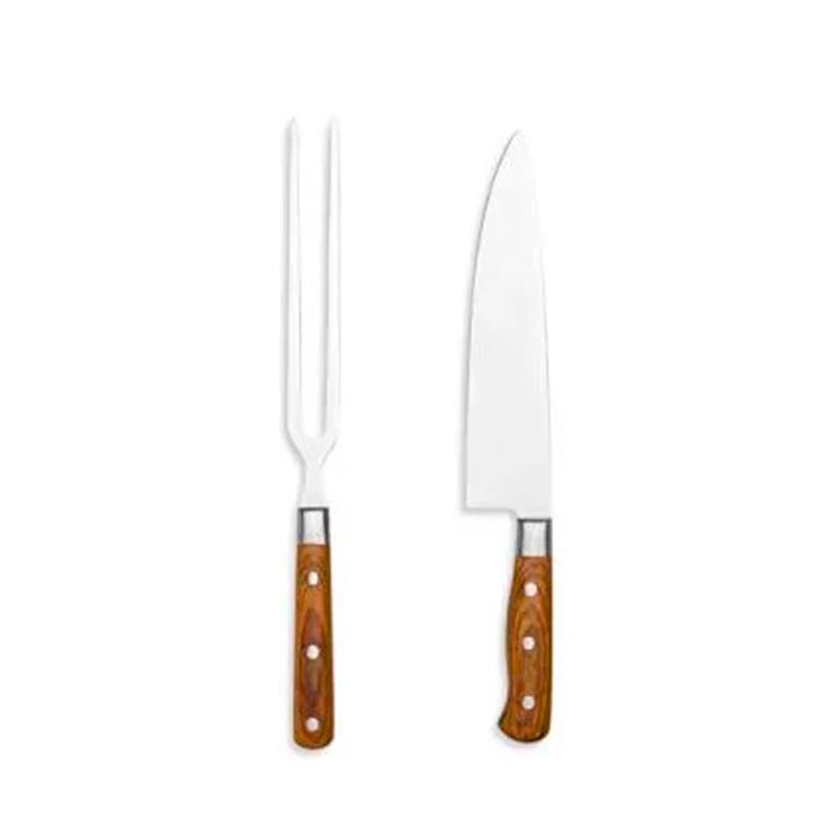 Kit faca e garfo personalizado premium em madeira 2 peças