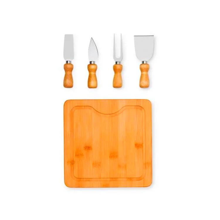 Kit personalizado queijo em bambu 5 peças