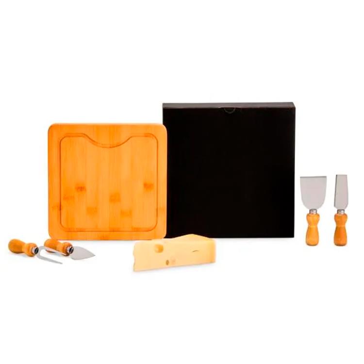 Kit personalizado queijo em bambu 5 peças