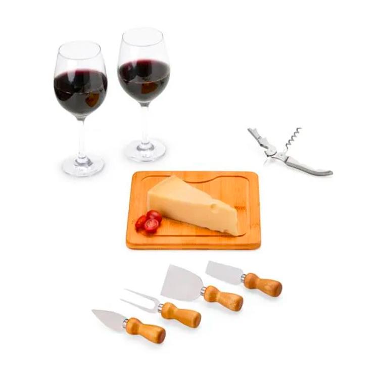 Kit personalizado queijo e vinho 8 peças
