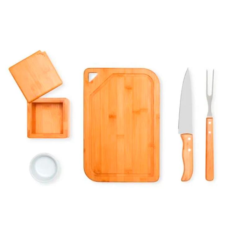 Kit personalizado churrasco em bambu 5 peças