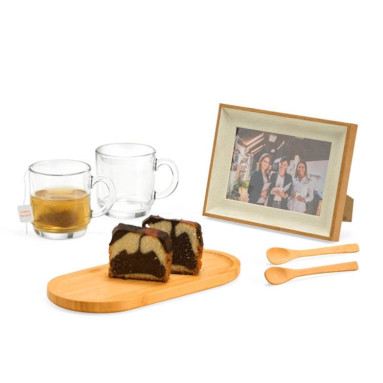 Kit para café/chá personalizado com porta retrato 6 peças