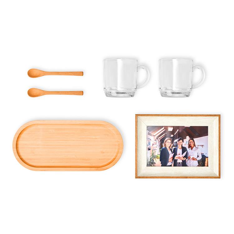 Kit para café/chá personalizado com porta retrato 6 peças