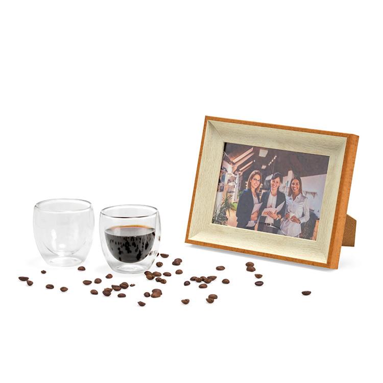 Kit porta retrato e copos personalizado 3 peças