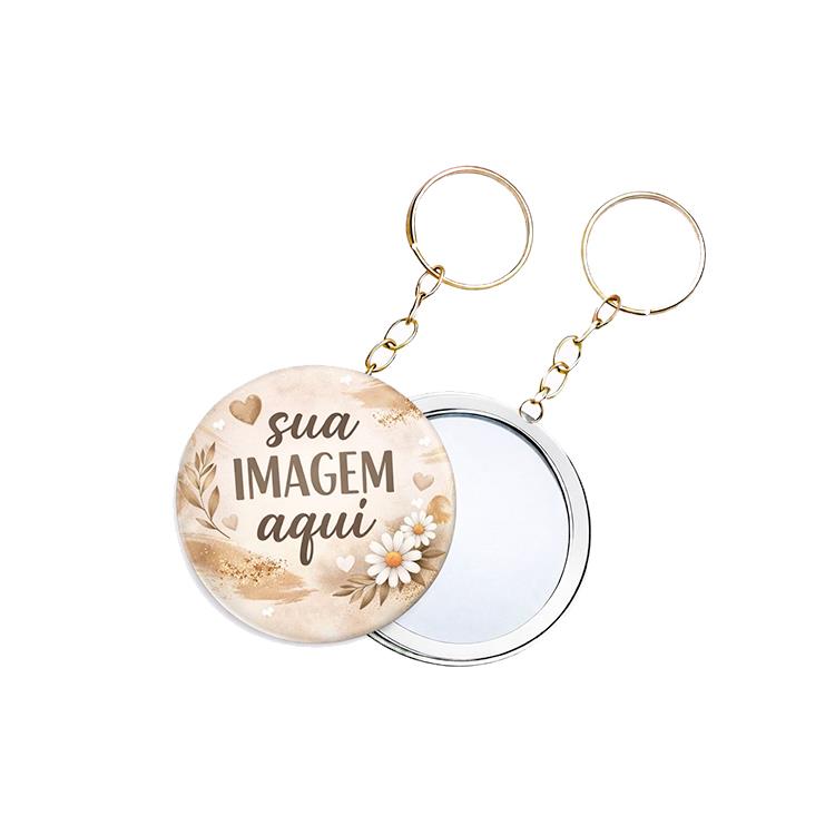 Botton personalizado espelho chaveiro