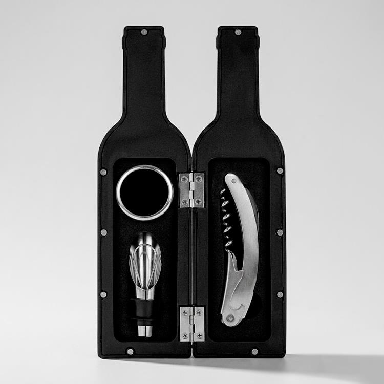 Kit Vinho Com 3 Peças Em Formato De Garrafa Personalizado