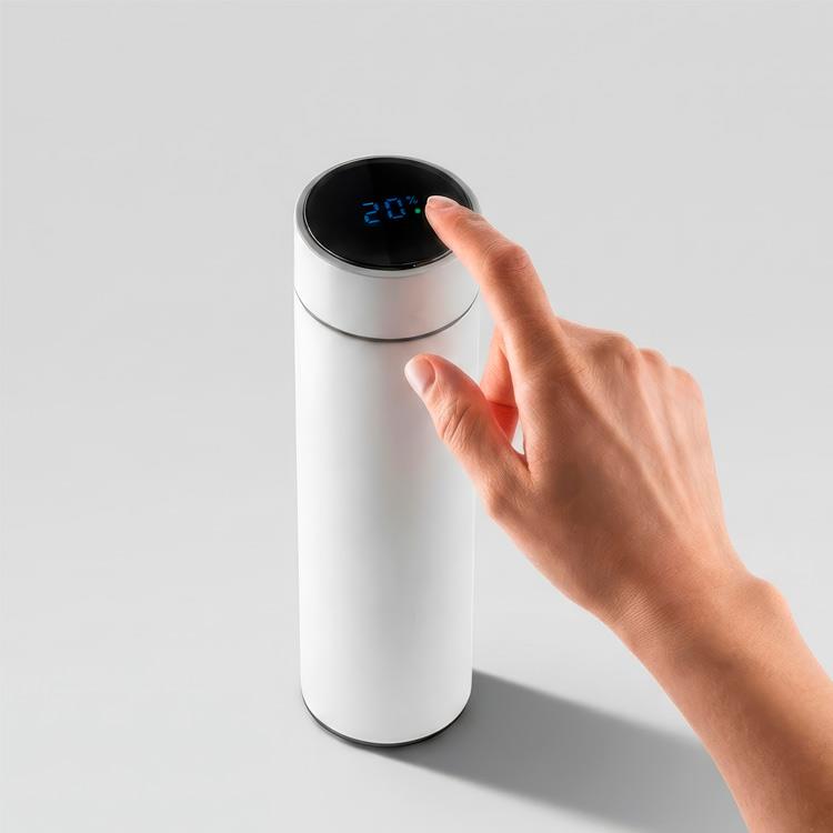 Garrafa Térmica Personalizada em Aço Inox com Termômetro Digital 450 ml