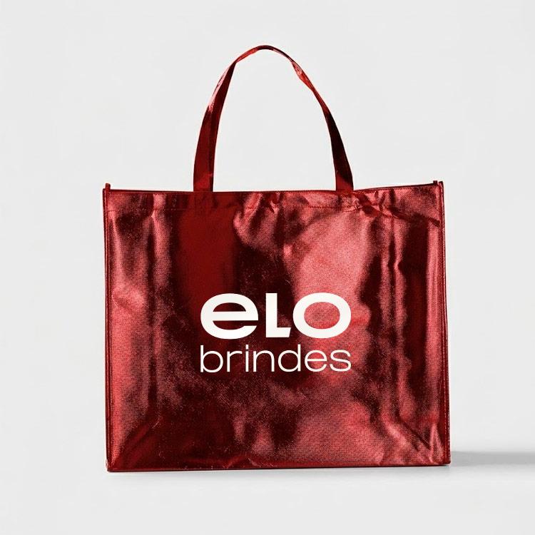 Sacola TNT Metalizada Personalizada com Botão Plástico