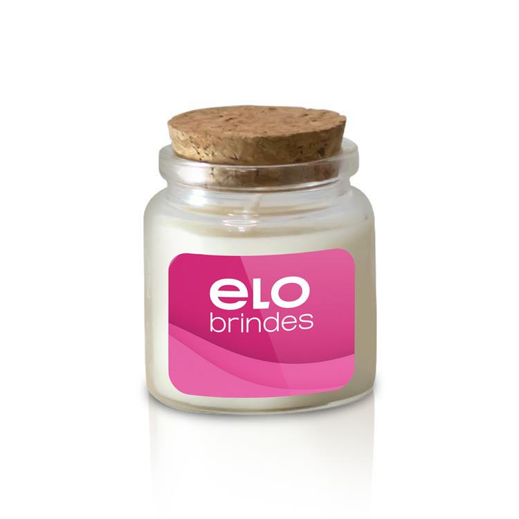 Vela pote de vidro 70g personalizada