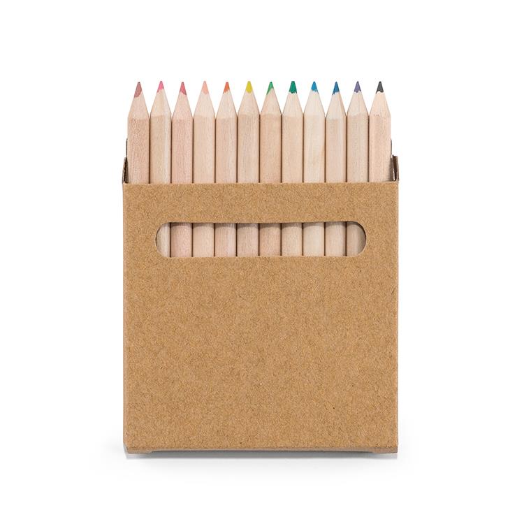 Conjunto de 12 Mini Lápis de Cor Personalizado