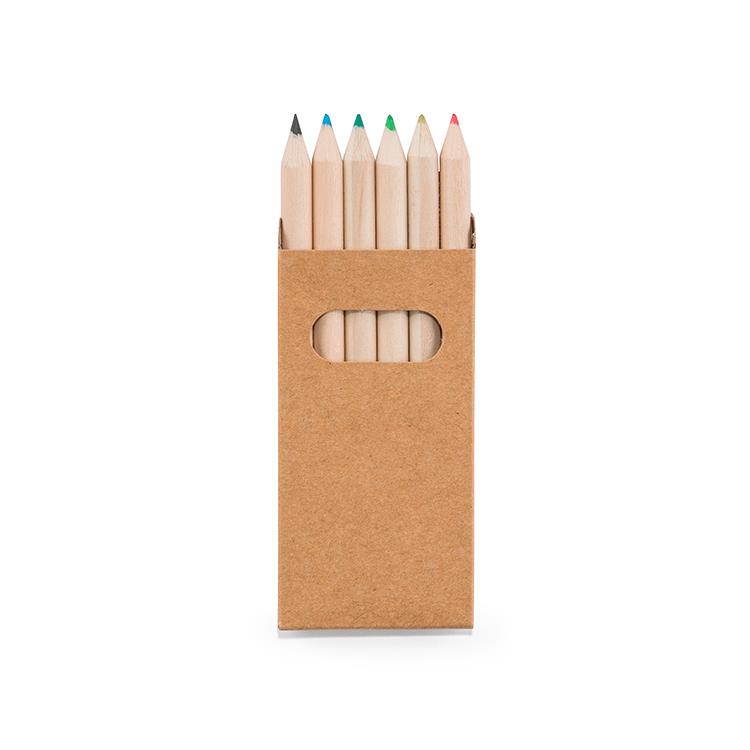 Conjunto de 6 Mini Lápis de Cor Personalizado