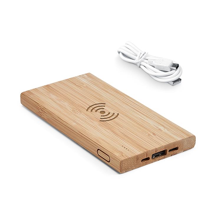 Carregador Portátil / Power bank e carregador Bambu personalizado