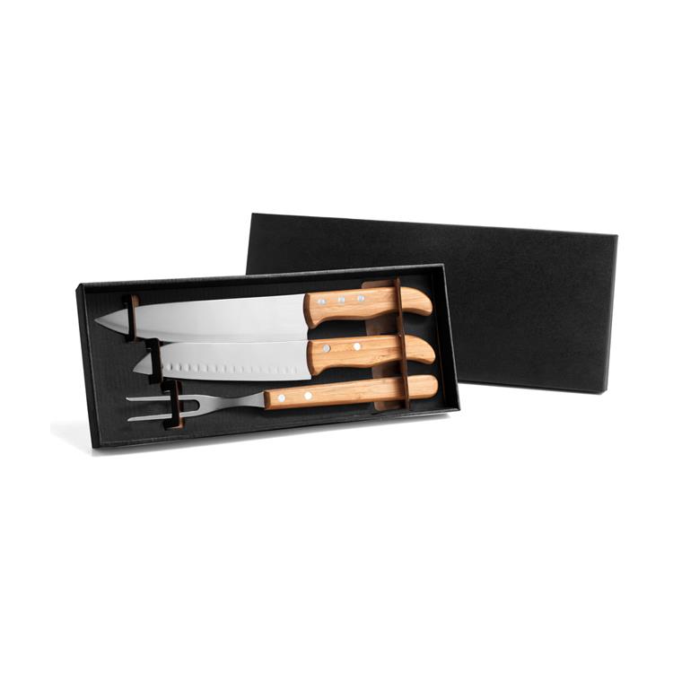 Kit churrasco em bambu personalizado