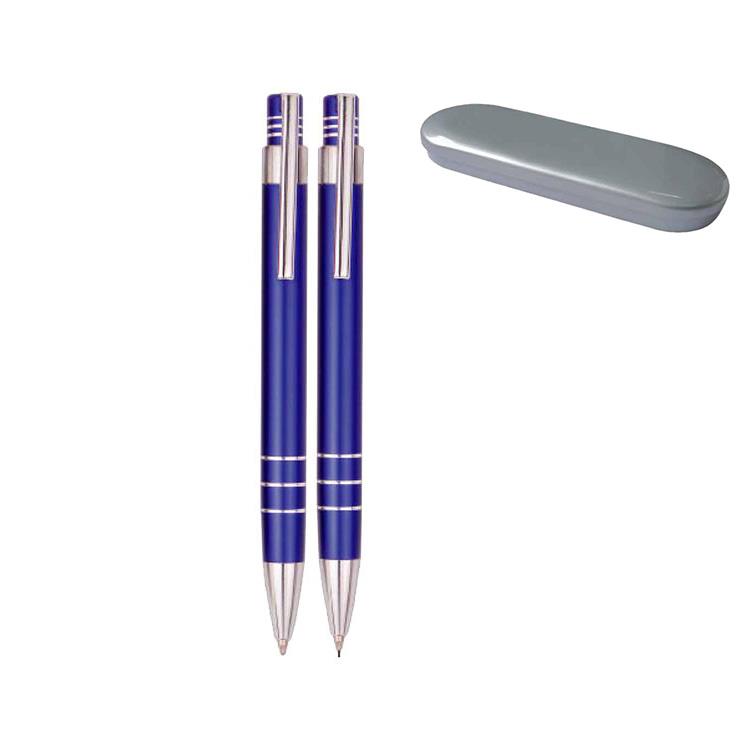 Conjunto de caneta e lapiseira em alumínio personalizado - CJC030