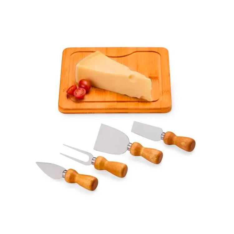 Kit personalizado queijo em bambu 5 peças